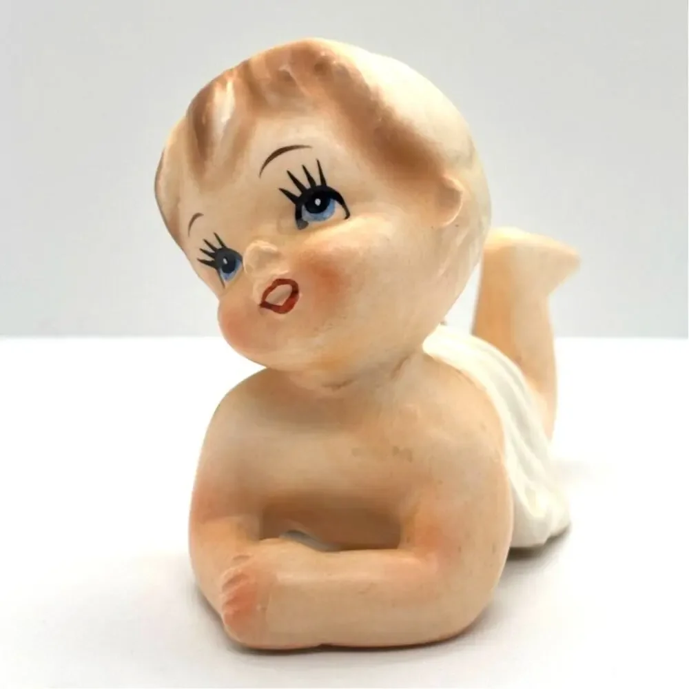 Vintage 1960's Napco Bisque Porcelain Baby Figurine, C4909-S